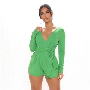 FashioNova green "Honey Girl" romper
